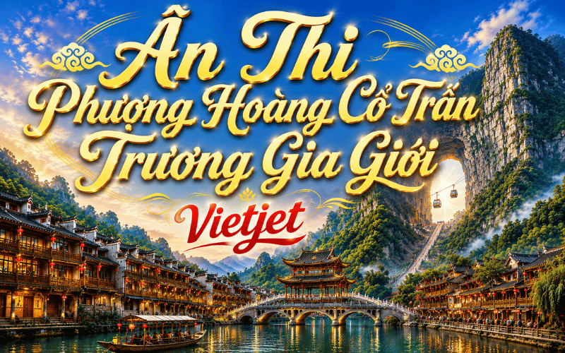 ÂN THI - PHƯỢNG HOÀNG CỔ TRẤN - TRƯƠNG GIA GIỚI 6N5Đ<br>Bay Vietjet