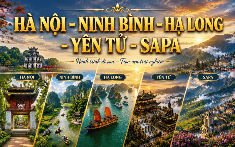 DI SẢN MIỀN BẮC 6N5Đ<BR>HÀ NỘI - NINH BÌNH - HẠ LONG - YÊN TỬ - SAPA